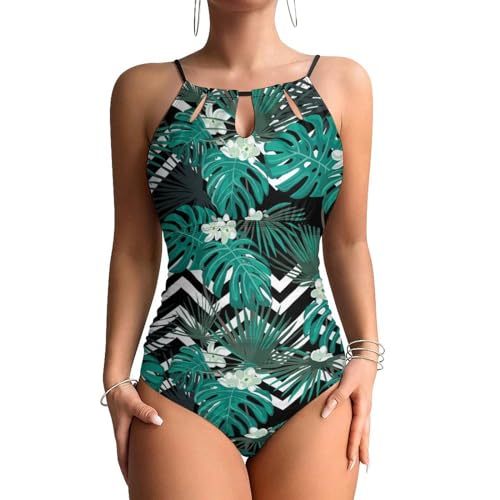 Monokini ventre plat feuilles vertes pour sublimer vos formes