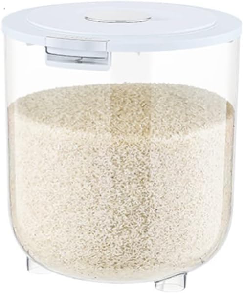 10KG Airtight Rice Storage Container, Household Insect-proof Food Container with Measuring Cup, for Flour, Cereal, Beans, Pet Food, Grain Bucket for Kitchen Storage