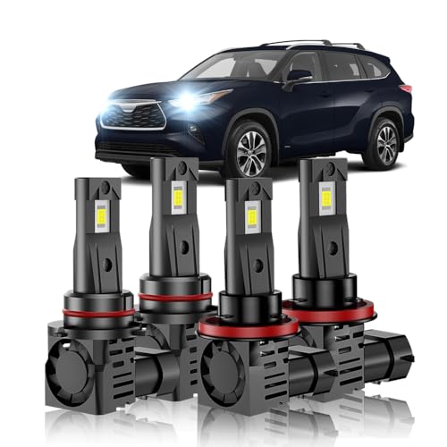 PCKXAZL For Toyota Highlander 2011-2022 Hi-Lo Beam Light Bulbs,6000K White,800%