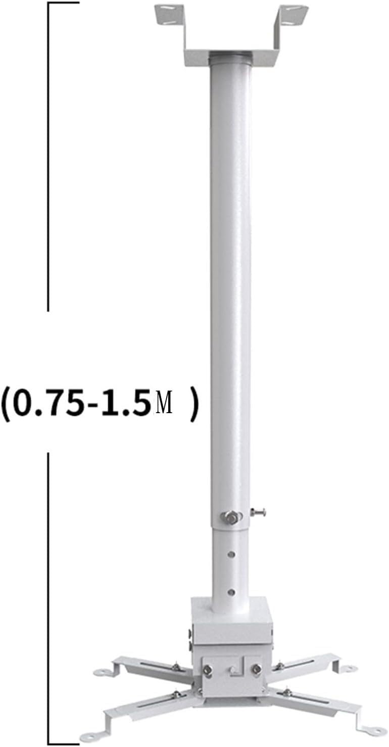 W Supporto TV Regolabile Supporto proiettore da soffitto Regolabile Supporto per soffitto Multifunzionale esteso Regolabile Telescopico Fisso Gancio Elettrico per TV, bianco-12M
