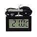 termometr akwariowy, Wodoodporny LCD Termometr cyfrowy elektroniczny precyzyjne narzędzia do pomiaru temperatury zbiornika z sondą (Color : Black, Size : 1M)
