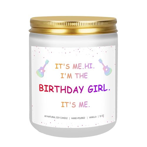 ETAKISH Tay-lor Birthday Candle with Vanilla Scent, Tay-lor Merch Swiftie Birthday Gifts for Women, Handcrafted Aromatherapy Candle with Iconic Lyrics, 9oz