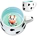 Mug Tasse günstig Kaufen-Süße 3D Tasse Lustige Kuh Tassen Tier Figur Innen - Cup Mug mit Cooler Kuh Deko - Cute Kawaii Süße Geschenke für Frauen Tante Freund als Kaffeetasse Lustige Tasse Kinder Teetassen - Cow 340ml Keramik
