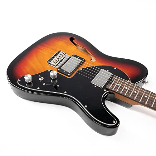 Eart Guitars E-Tt Semi Hollow Humbucker Pickups Fixed Bridge Electric Guitars, Sunburst… #TOP4