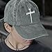 Christan Jesus Cross Baseball Cap Embroidered Dad Hat Adjustable Fashion Hats for Men Women Polo Trucker Unisex Style Headwear(Grey)