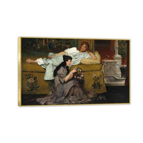 Reproduction de peinture à l'huile Égyptiens il y a 3000 ans Cadre Doré