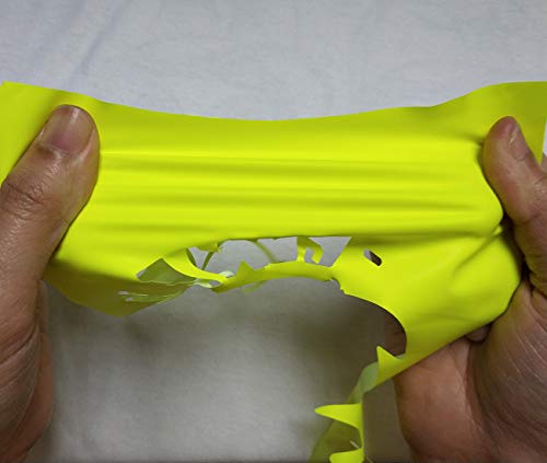Image of FUNKAKA Heat Transfer Vinyl Neon Yellow HTV Rolls, 12 inch x 9ft Iron on Vinyl | Stretchy PU HTV Vinyl for All Cutter Machines for T-Shirt - Easy to Cut & Weed for Heat Vinyl Design (Fluorescent Yellow)