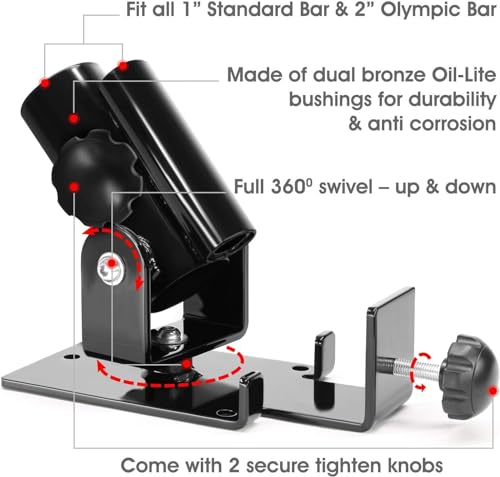 Image of Yes4All Set Attachments for Power Cages 2 inchx2 inch Tube with 1 inch Hole Including J-Hooks, Multi Grip Dip Bars, Weight Plate Holders, T-Bar Row Platform