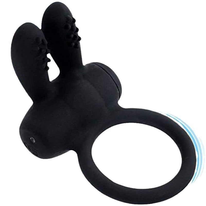 Anillo vibrador recargable para parejas (color negro perla)