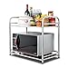 Microwave Shelf Oven Rack Stand 2-warstwowa kuchenka mikrofalowa Rack kuchenny stół do przechowywania ze stali nierdzewnej stojak na kuchenny blat łazienki oszczędzający (Size : 53 * 40 * 33cm)