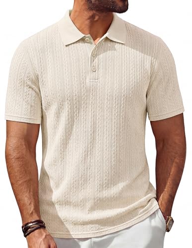 Polo à manches courtes pour homme PJ PAUL JONES en maille texturée abricot taille S