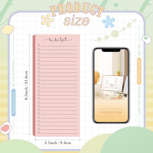 Image of Censen 10 Pack 500 Sheets to Do List Notes Daily Checklist Notepad with 50 Sheets Undated Memo Pad Color Block Shopping List Weekly Plan Notepad Organizer Planners(Light Morandi,Lined) | Note Book 503 Sheets Colorful Memo Pad Office School Supplies Planner Shopping Weekly Plan Task Organizer Tear-off Design