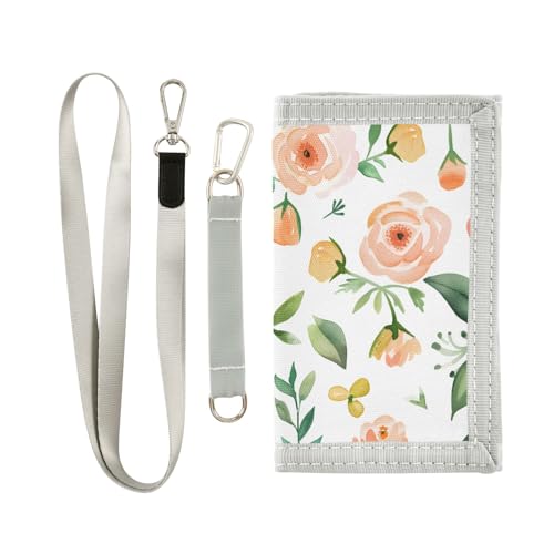 ALAZA Kids Wallets for Boys Girls Toddler Trifold Wallet Children Small Watercolor Floral with Zipper Coin Pocket