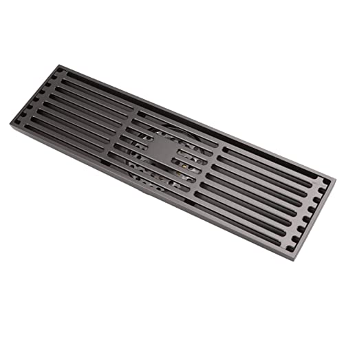 XHTLLO Rectangle Floor Drain Linear Stainless Steel Copper Fast Drainage for Bathroom Kitchen