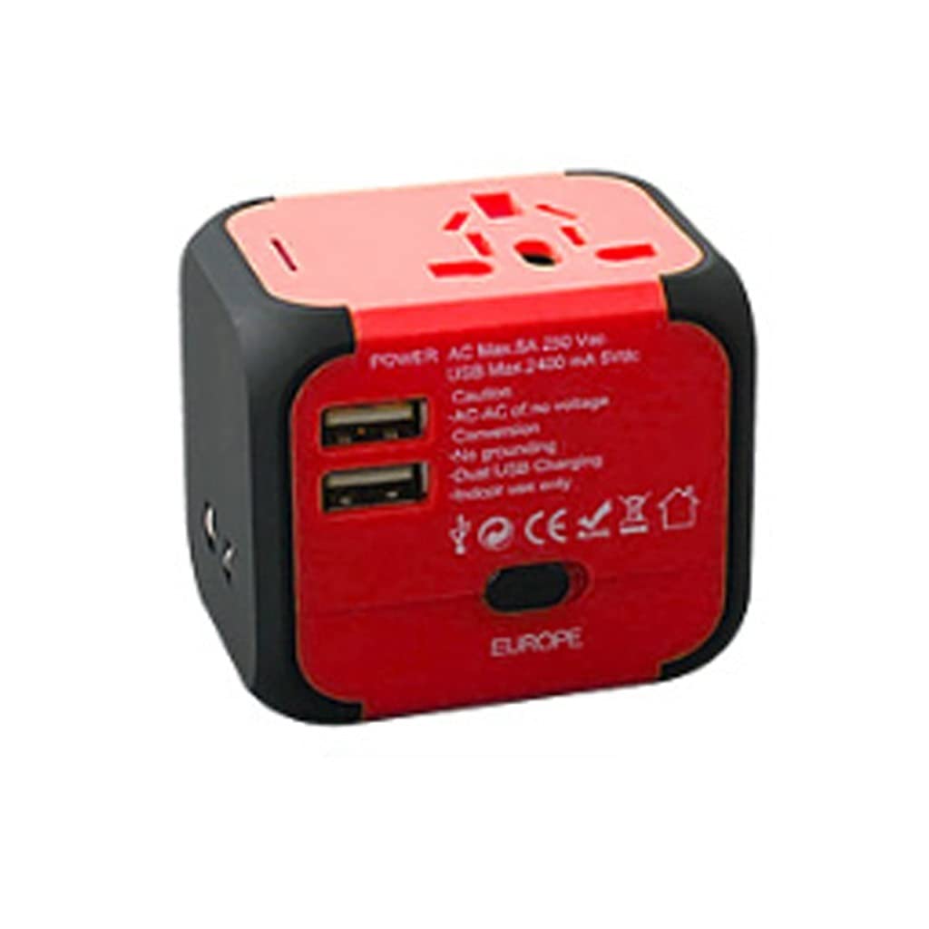 Adaptador de Viaje en Todo el Mundo, Cargador de Pared Universal Todo en uno, Adaptador de Enchufe de alimentación de CA con Puertos de Carga USB duales