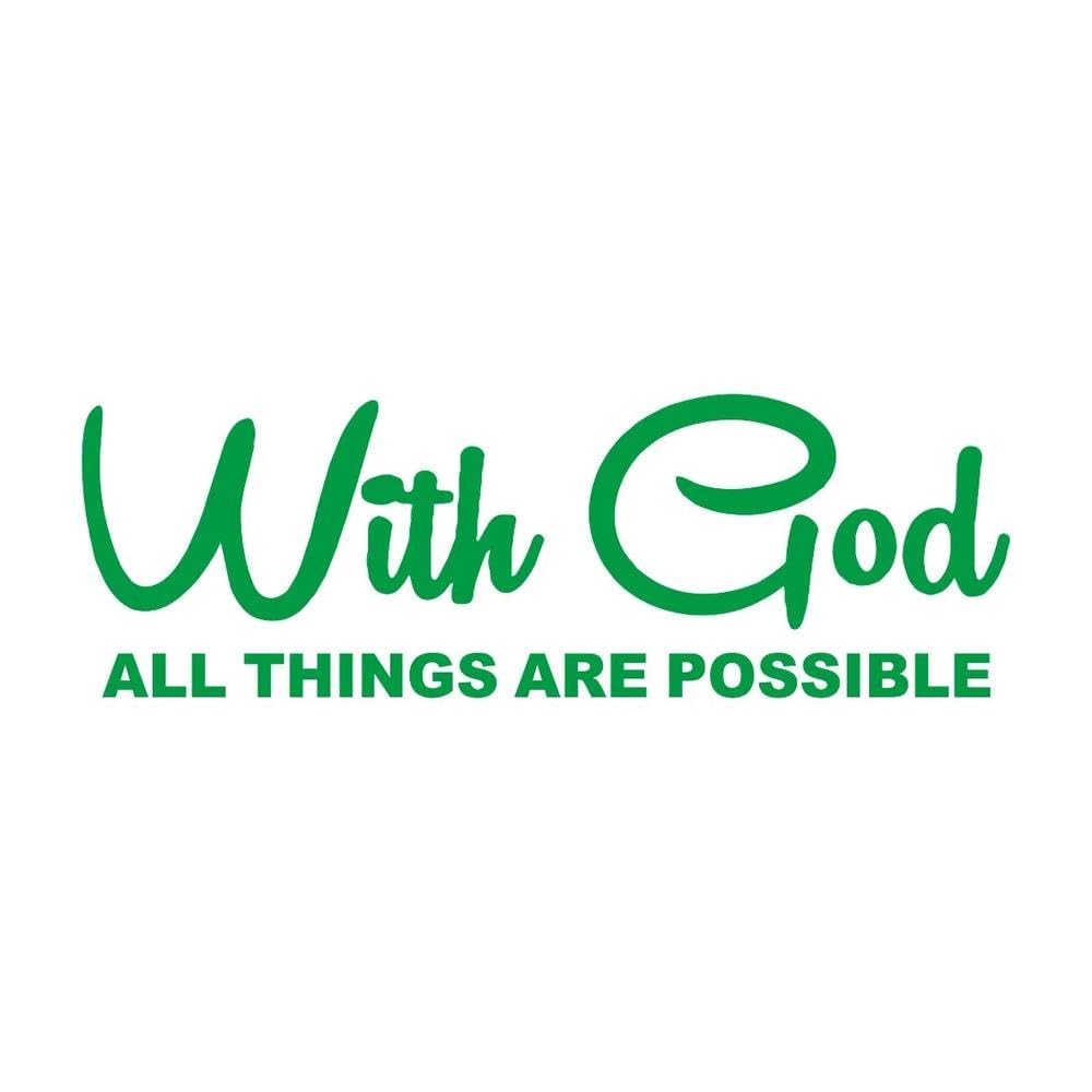 Auto Accessory with God All Things are Possible Vinyl Car Decal Creative Sticker(Green)