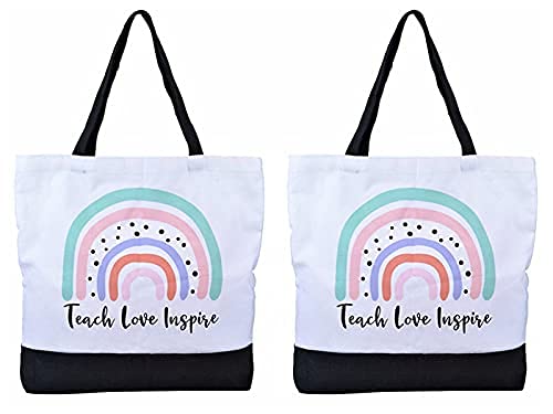 Image of ECOHIP 2 Pack Totes Bag Teacher Appreciation Gifts for Women Christmas