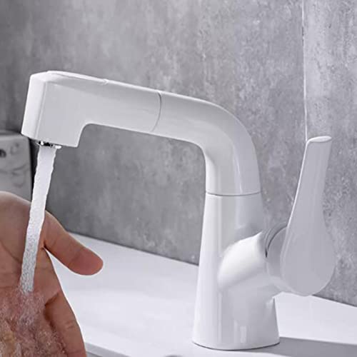 Robinet de lavabo en laiton blanc chic et durable avec douchette - 5
