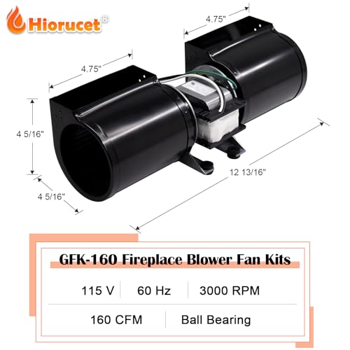 Image of GFK-160A Fireplace Blower Fan Kit, GFK-160 GFK160 for Quadra-Fire, Heat N Glo, Hearth and Home, Heatilator, Fasco, Superior, GTI, Jakel, Royal, Regency Fireplaces, DV3732, 7100, 6000CLX, SL-750TR.