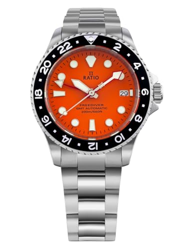 Image of RATIO FreeDiver Diver Watch Sapphire Crystal GMT Rotating Bezel Automatic 200M Water Resistant Dive Watches for Men
