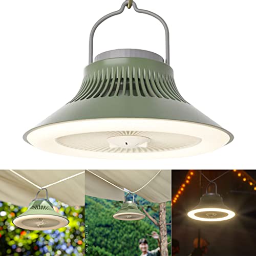Ventilador de tienda de campaña recargable para refrescar y alumbrar campamentos 3