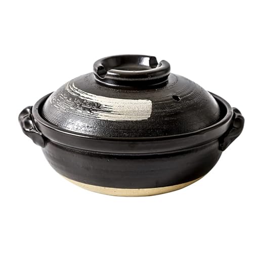 Olla De Barro para Cocinar, Olla De Cerámica Japonesa De 900 Ml/1700 Ml/2800 Ml, Cazuela Donabe, Olla De Barro Coreana con Tapa,900ml