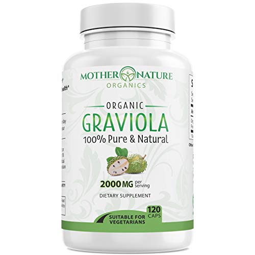 Organic Graviola (Soursop) 2,000 mg - 120 Vegan Capsules - No Fillers, Binders - 100% Pure Graviola Leaf from Peru - Gluten-Free, Non-GMO