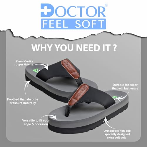 Image of Men's Cushioned Flip Flops | Soft Comfortable Thong Slippers for Everyday Wear | Lightweight Anti-Slip Casual Beach Sandals for Indoor Outdoor Use