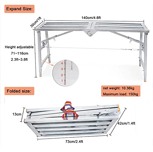 Équipement d'échafaudage pliable avec grand banc stable pour rénovation - 7