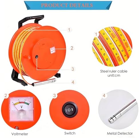 Water Level Gauge Steel Ruler - Accurate Water Depth Measuring Instrument for Wells, 10m to 300m Range, Ideal for Professionals and DIY Enthusiasts
