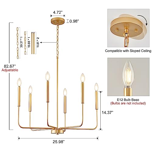Onesming GD3004-6 Modern Gold Chandelier thumb #2