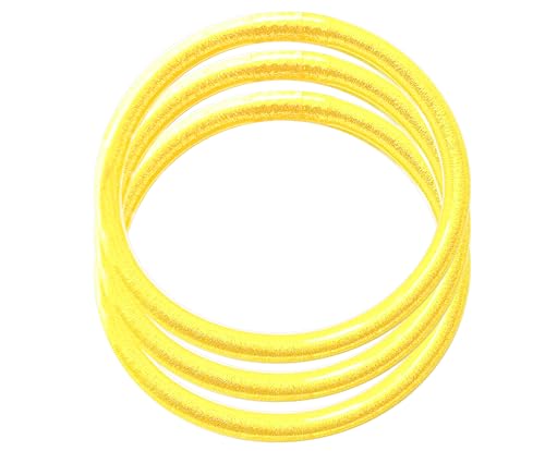 Only faith 3 Pulseras Budista Dorada con estilo Pan de Oro para Mujer Brazalete Silicona flexible Tibetana Amuleto de la Suerte Hecho a Mano (Oro - 3 piezas)