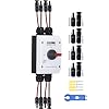 DIHOOL Solar Disconnect Switch,32 Amp DC600V,2 String 2 in 2 Out Isolator,IP66 Waterproof