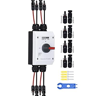 DIHOOL Solar Disconnect Switch,32 Amp DC600V,2 String 2 in 2 Out Isolator,IP66 Waterproof