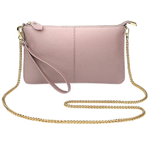 Image of Uromee Genuine Leather Wristlet Wallet Clutch Purses with Detachable Chain