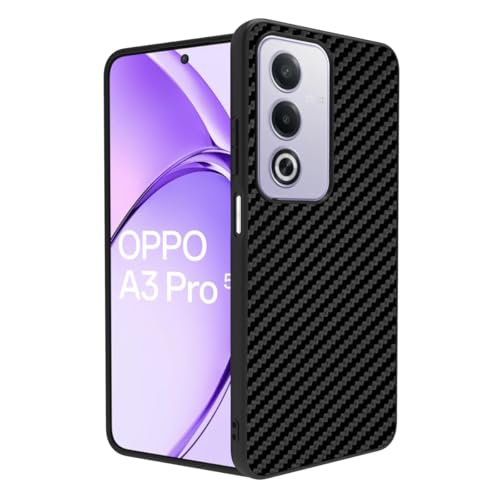Image of RIGGEAR Sleek Back Cover Case Compatible with Oppo A3 Pro 5G (TPU+PC | Black CF)