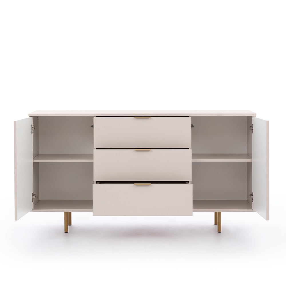 Lomadox Wohnmöbel Set Wohnwand Kaschmir 3-teilig modern 1 Sideboard, 1 Couchtisch, 1 Highboard