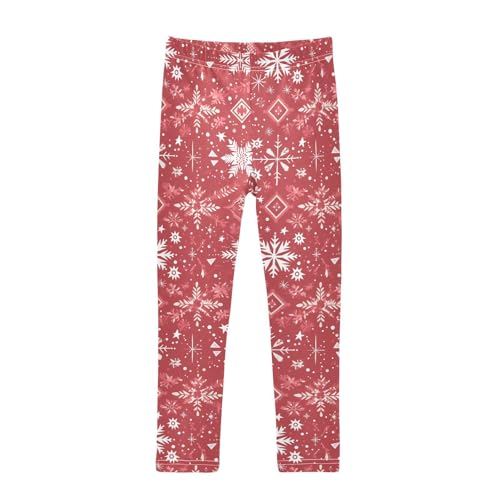 KLL Merry Christmas Snowflake Red Hoho Toddler Girls' Cotton Pants Comfortable High Waisted Lounge Pants Gym