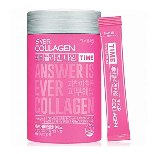 EVER COLLAGEN TIME Collagen Powder, Low Molecular Collagen Peptides Powder Stick Supplement - 30 Ct - Easy to Take Without Water, Collagen Powder for Women