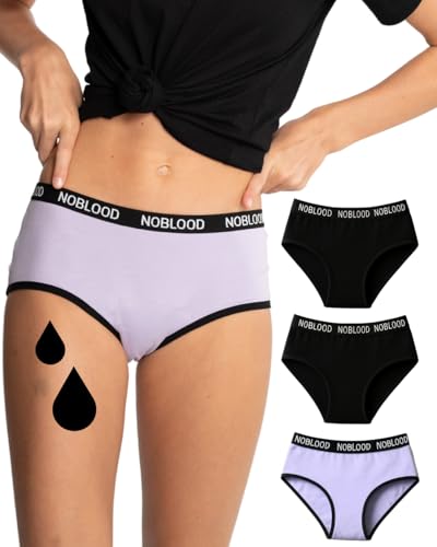 NoBlood Paquete de 3 - Bragas Menstruales Flujo Abundante Niñas | Braguitas Menstruales | 10 años/18 años (Teens-Pack, S)