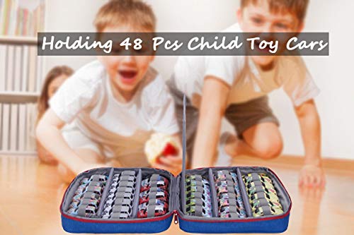 Kislane Carrying Case For 48 Hot Wheels Cars, Kids Toy Cars Storage Case Hold 48 Hot Wheels Cars(Bag Only (Blue) #TOP6
