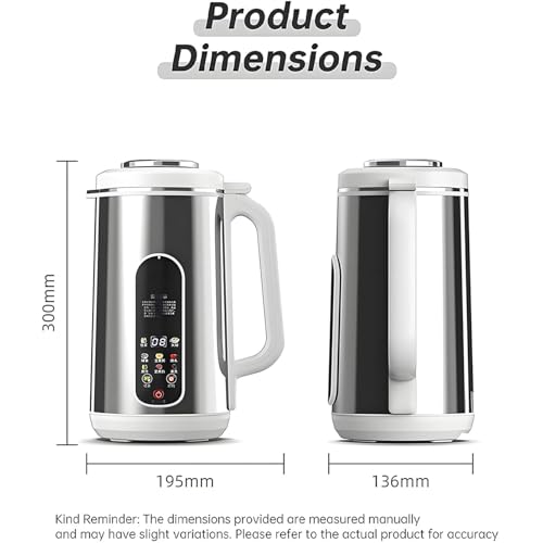 1.2L Soy & Nut Milk Maker - Plant-Based Milk Machine with 12 Blades, Self-Cleaning, 24-Hour Timer, Keeps Warm, Quick 5-Minute Almond & Oat Milk Maker for Family Use - Image 8