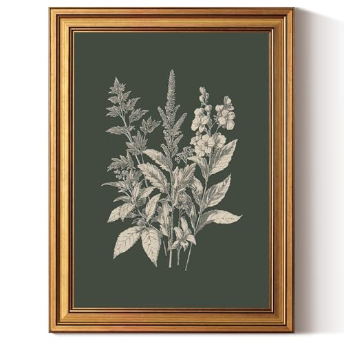 InSimSea 3D Textured Vintage Botanical Herb Art,12x16inch, Farmhouse Minimalist Plant