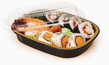 Handi-Foil Sartén oblonga de aluminio para llevar en color negro y dorado de 1 12 lb. con tapa transparente (paquete de 20)