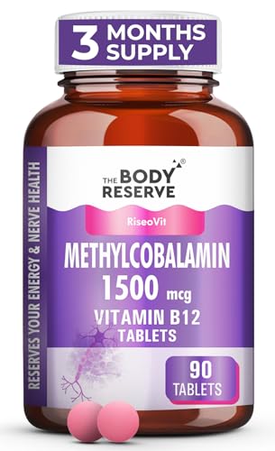 Image of THE BODY RESERVE Vitamin B12 Tablets 1500 mcg as Methylcobalamin Vitamin B12 Supplements for Men & Women -90 Veg tablets (3 Months Supply Pack)
