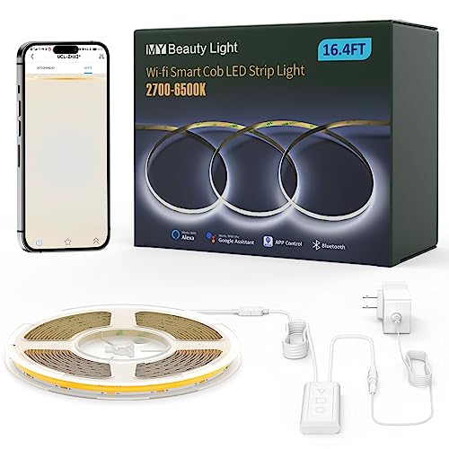 Tira LED regulable blanca cálida 16.4 pies WiFi miniatura 6