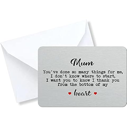 Mum You've Done So Many Things For Me Sentimental Metal Wallet Card (With White Gift Envelope) Cover