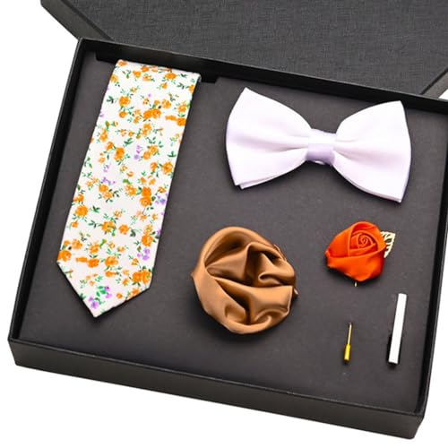 Set de 6 Corbatas Florales de Algodón en Caja de Regalo