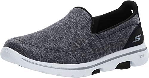 Skechers Women's GO Walk 5-Honor Sneaker, Black/White, 9 M US