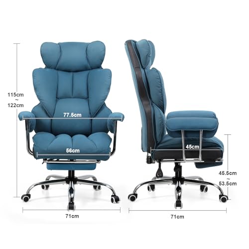 Sedia Gaming Ergonomica Sedia da Gaming Reclinabile Sedia Ufficio con Poggiapiedi Sedia Gamer Schienale Regolabile per Lavoro e Gioco Blu - Sedia gaming - Immagine 1